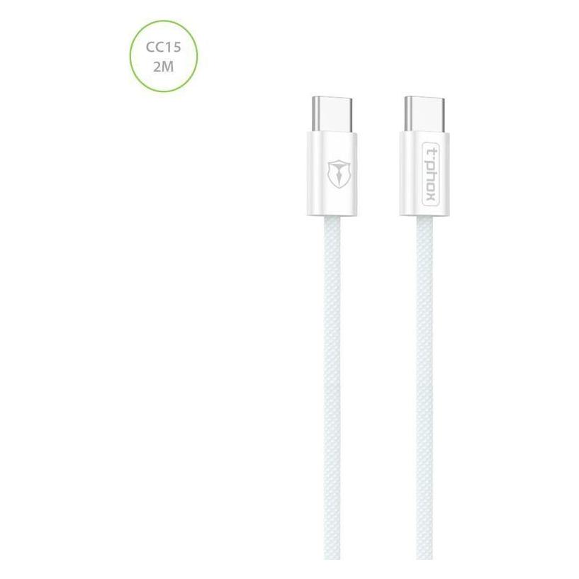 T-Phox CC15-SERIE-KABEL USB-C/USB-C 60W 3A 2M WEISS (2 m, 60 W) (47605483)