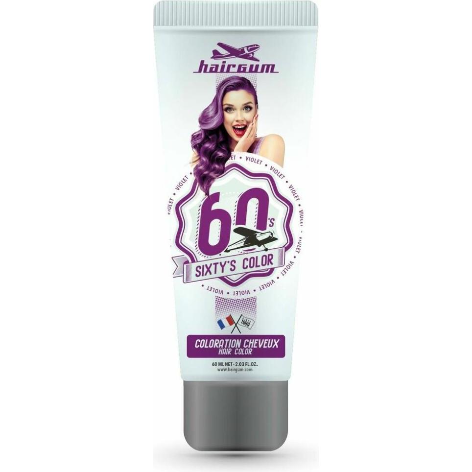 Hairgum, Haarfarbe, SIXTY'S COLOR hair color #violet 60 ml (Violet)