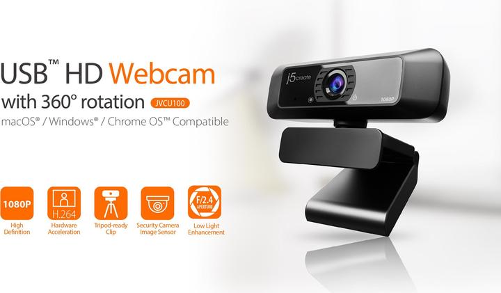 Immagine prodotto j5Create Webcam USB JVCU100 1080P 30 fps (2 Mpx)