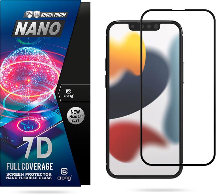 Actual product image Crong 7D Nano Flexible Glass - Niepękające szkło hybrydowe 9H na cały ekran iPhone 13 mini (Apple iPhone 13 mini)