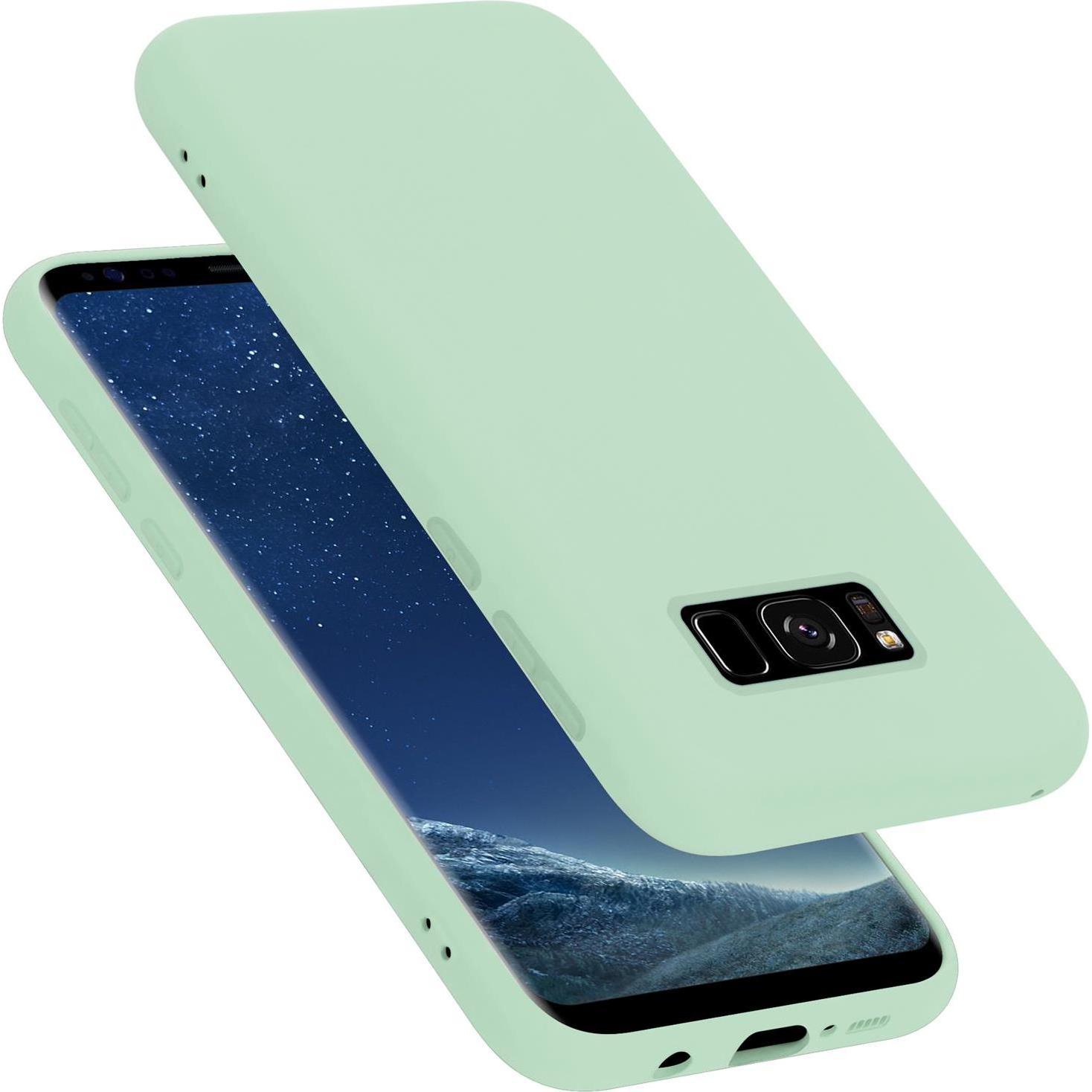 Cadorabo TPU Liquid Silicone Case Cover (Samsung Galaxy S8+), Smartphone Hülle, Grün