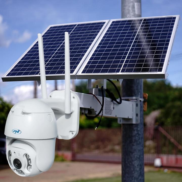 Actual product image PNI 4G+ PTZ Dome Camera with Solar Panel, Motion Detection, Night Vision, Weatherproof
