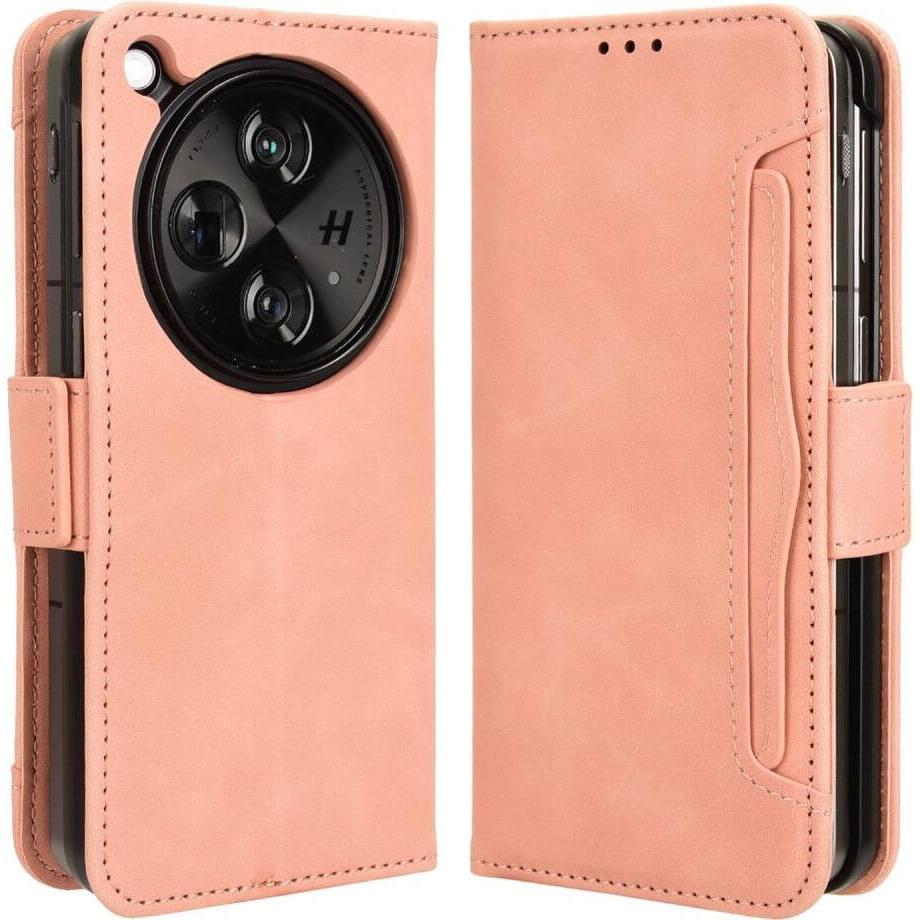 Cover-Discount OnePlus Open - Etui mit vielen Kartenfächer rosa (OnePlus Open), Smartphone Hülle, Rosa