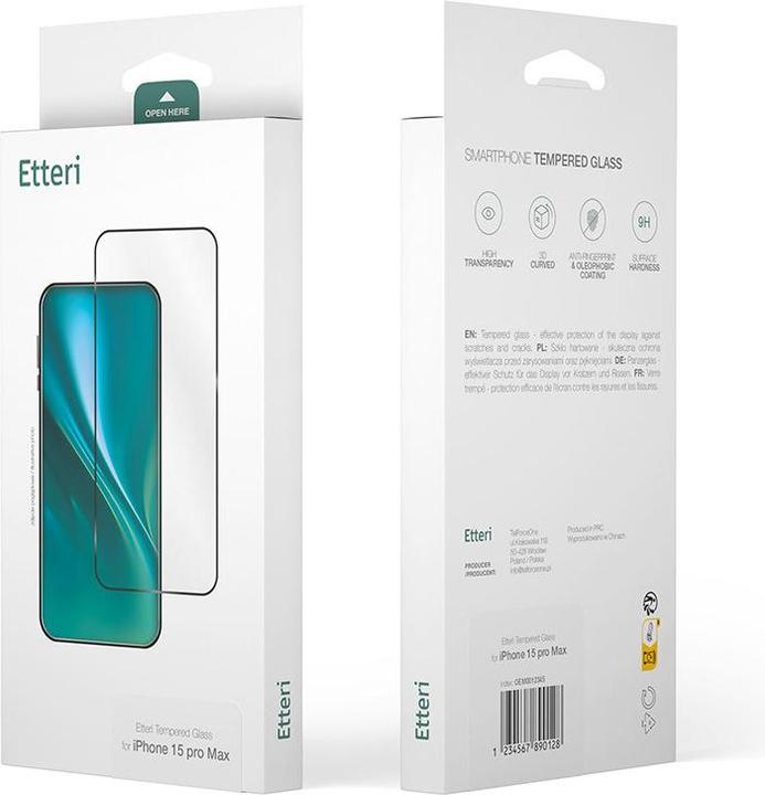 Actual product image Etteri tempered glass 9D for iPhone 17 Air (1 Piece, Apple iPhone 17 Pro)