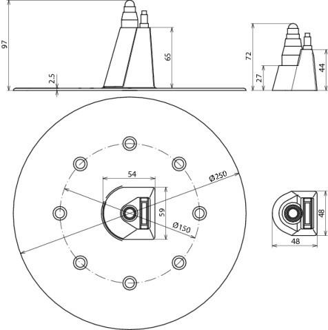 Image du produit Dehn Traversée de toit D 250mm plastique p. 552030 (Antivibrateurs)