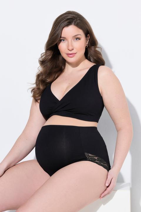 Actual product image Ulla Popken Bellieva Eco Cotton Lace Inset Stretch Brief Panty (50, 52)