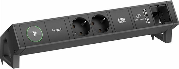 Actual product image Bachmann DESK2 1xIOTspot 2xCEE7/3 USB Charger 1xABD 0.2m GST18,sw (5x, CEE 7/3)