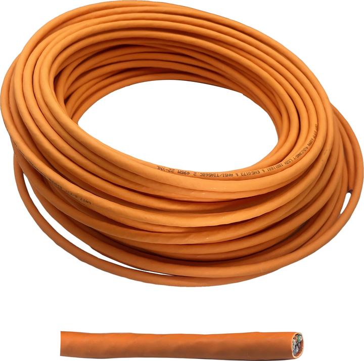 Productafbeelding Helos Installatiekabel Hoge Kwaliteit, Cat.7 ruwe kabel, S/FTP, PiMF, LSZH, oranje, 100m ring -Cat.7 ruwe (S/FTP, CAT7, 100 m)
