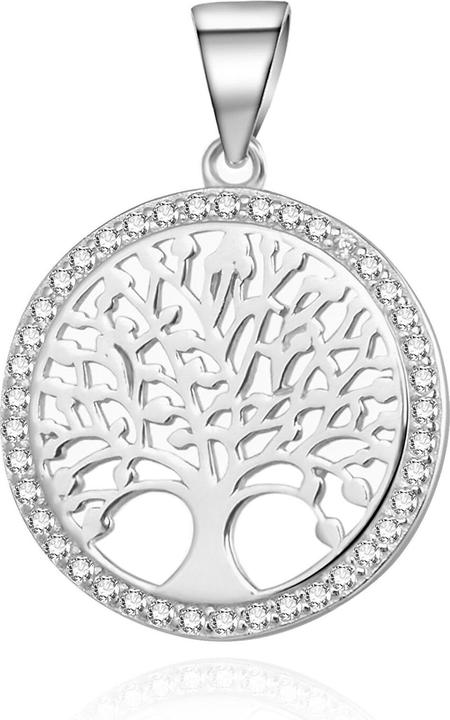 Agato Pendentif en argent avec zircons Tree of Life AGH741 (Argent)