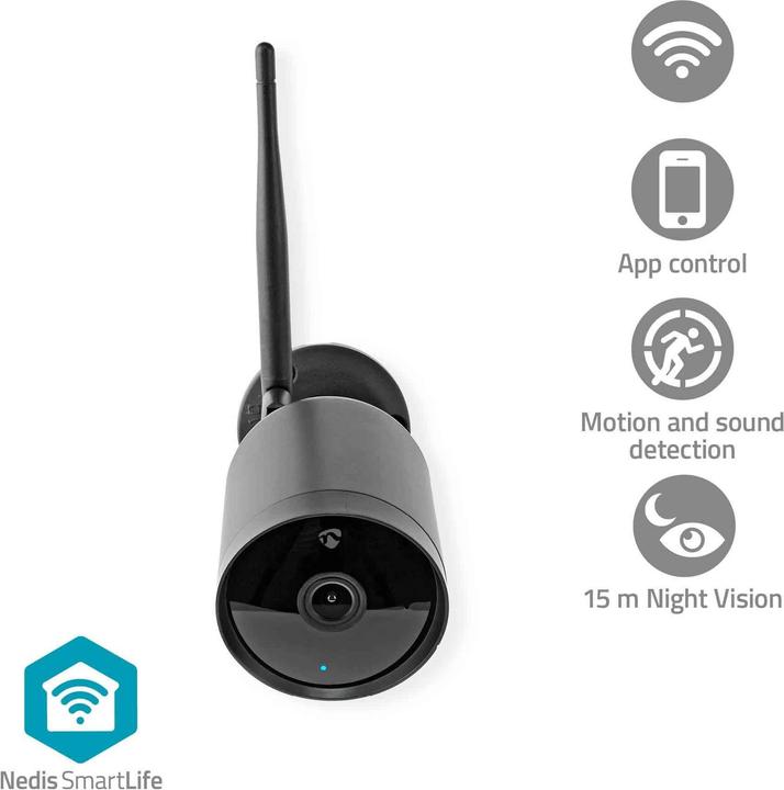 Nedis Telecamera IP intelligente WLAN WIFICO40CBK (1920 x 1080 Pixels)
