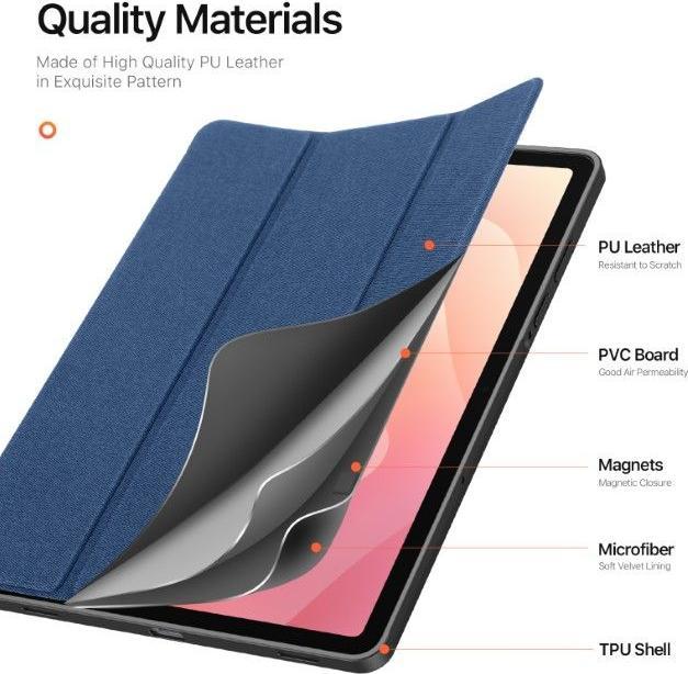Immagine prodotto Dux Ducis Samsung Galaxy Tab S11 cover Domo Series tri-fold stand PU leather tablet cover - blue (Samsung Galaxy Tab S11)