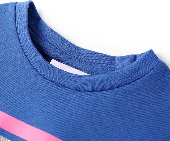 Produktbild vidaXL Kinderkleid mit Kordelzug Kobaltblau 128,Material: 95 (128)