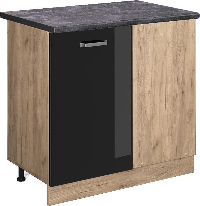 Goldkraft Eiche, Schwarz, Schwarz Hochglanz