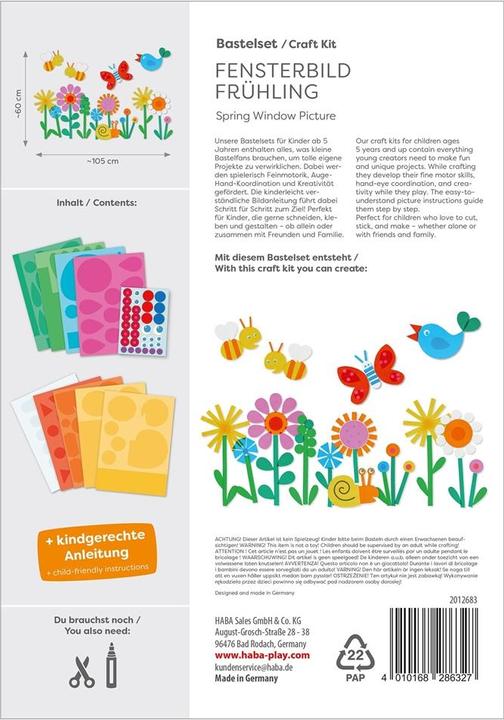 Productafbeelding Haba Bastelset - Fensterbild Frühling