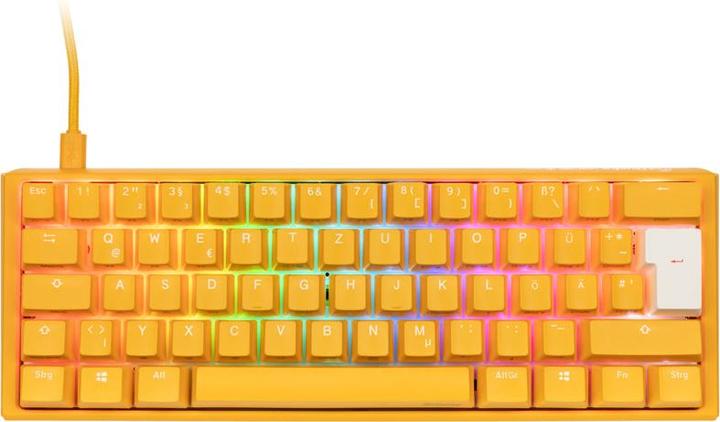 Produktbild Ducky One 3 yellow mini gaming keyboard, RGB LED - MX-Clear (DE, Kabelgebunden)