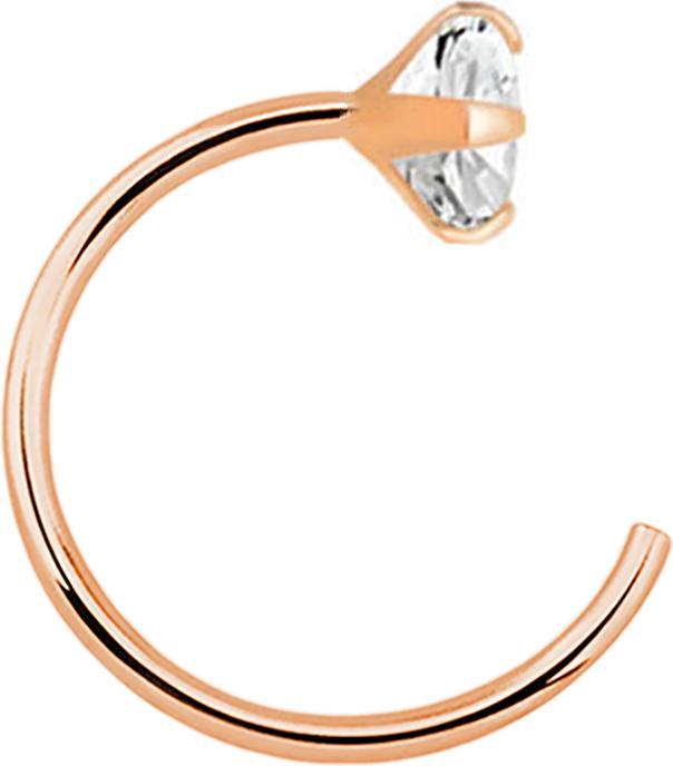 Produktbild Star Piercing Nasenring offen rosegold Kristall silber (ohne Messing, 925 Sterlingsilber)
