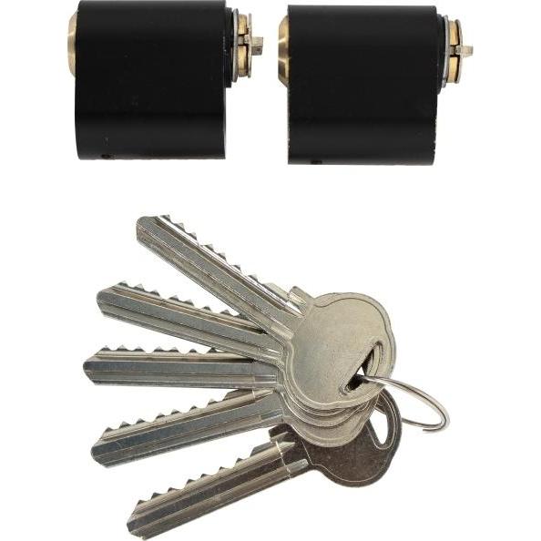Home It, Serratura + Cilindro di chiusura,  owalny cylinder z 7 wkładkami w matowej czerni z 3 kluczami (2 szt)