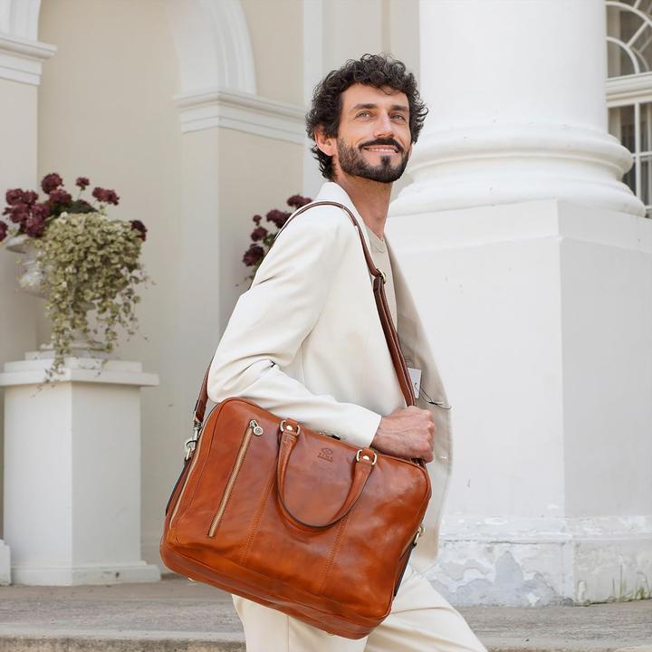 Actual product image Time Resistance Large Leather Laptop Bag (15", Universal)