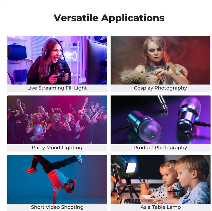 Produktbild K&F Concept RGB LED Video Light (Black) (Videoleuchte)