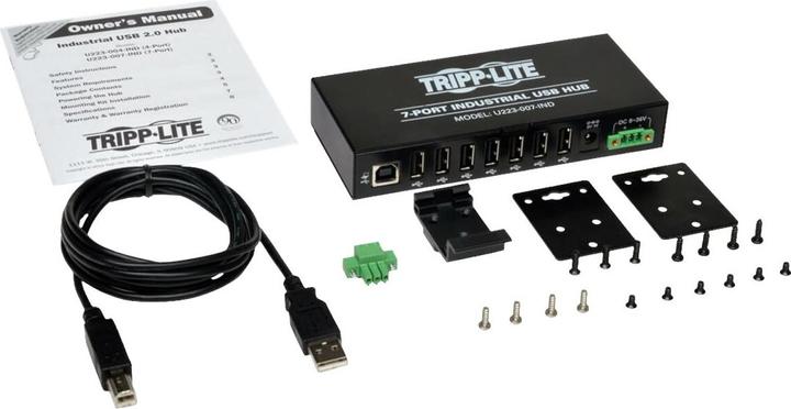 Immagine prodotto Eaton Hub USB 2.0 a 7 porte di livello industriale Immunità ESD 15kV Alloggiamento in metallo Montabile (USB-A, 7 porte)