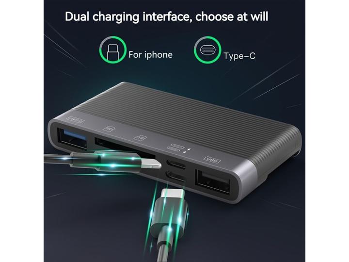 Immagine prodotto PowerGuard 6-in-1 Multifunction Card Reader Photo USB 3.0 Adapter Lightning & Type-C