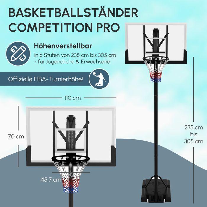 Produktbild Swisshandel24 Basketballkorb höhenverstellbar, 295-365 cm, stabiler Stahl