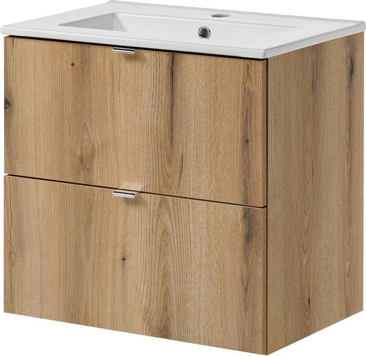 En.Casa Waschtisch Skelbolu 60x57x39 cm Eicheoptik