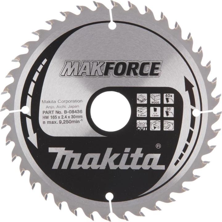 Actual product image Makita B-08436 TCT saw 165X2.4X30mm 20° T40 MAKFORCE