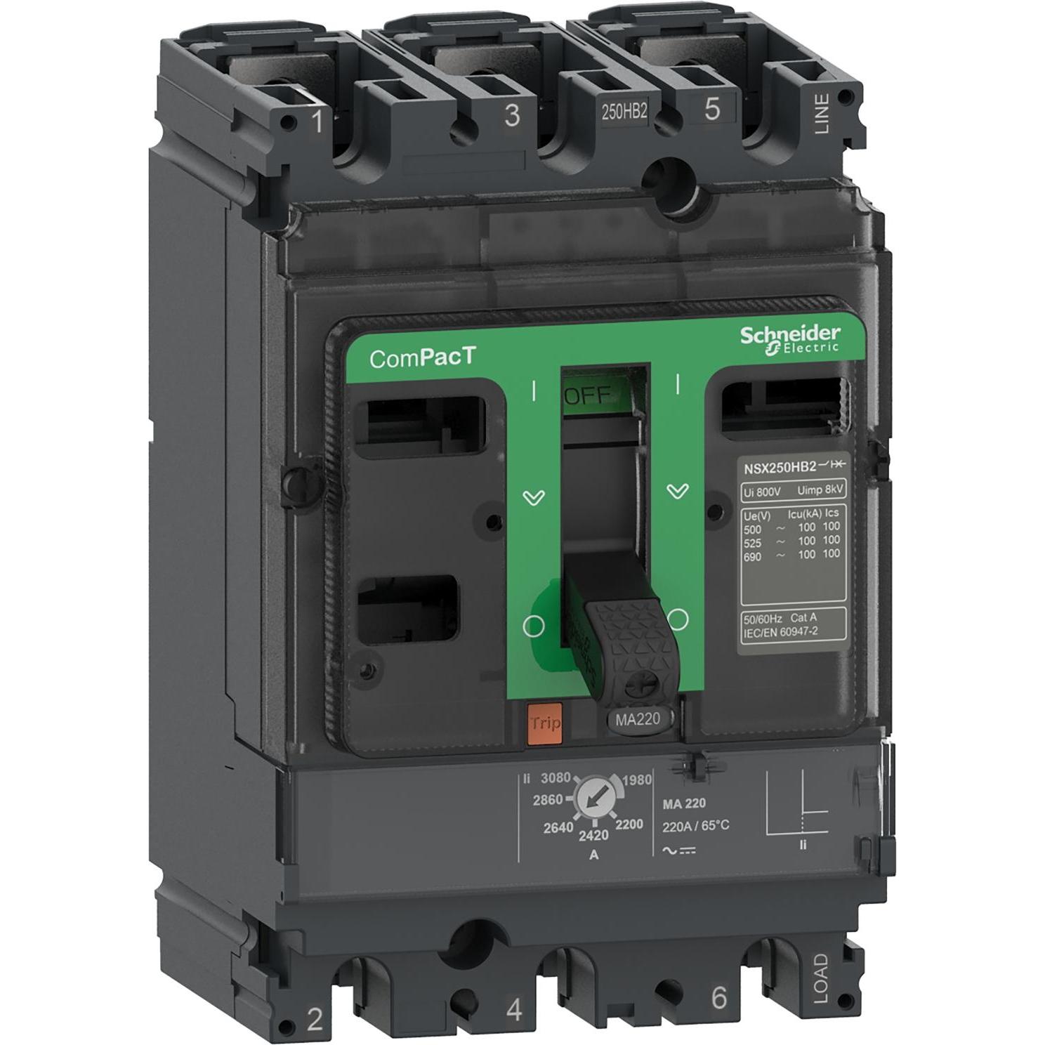 Schneider Electric, Schutzschalter, C10N3MA100 Kompaktleistungsschalter ComPacT NSX100N mit