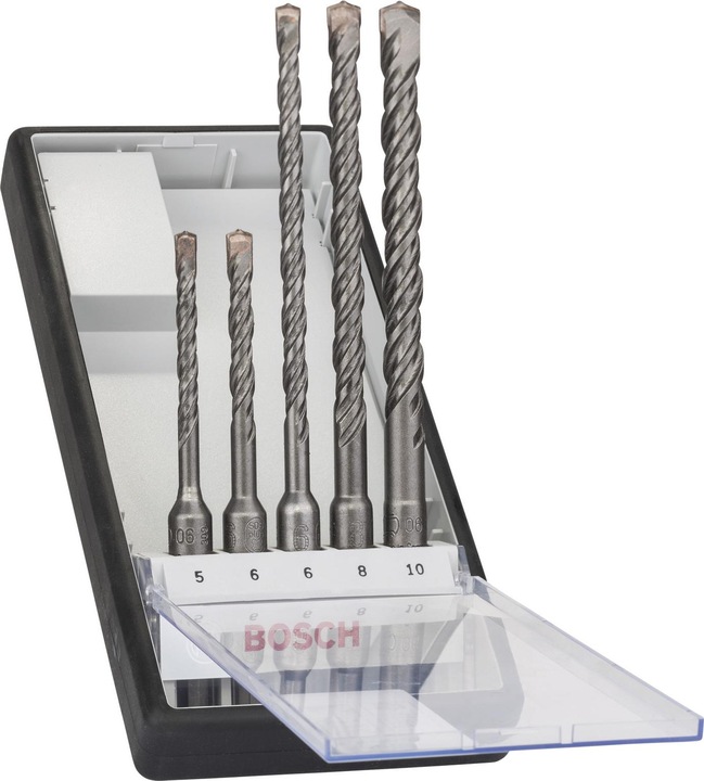 Bosch Professional Zubehör SDS plus-5 Hammerbohrer-Set, Robust Line, 5-tlg., 5–10 mm (5 mm, 6 mm, 8 mm, 10 mm)