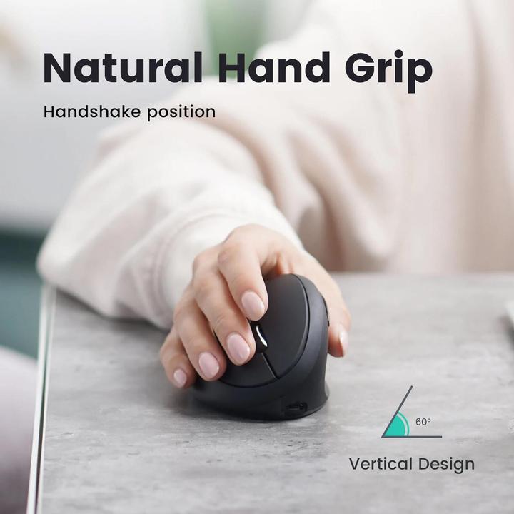 Actual product image Perixx PERIMICE-819, ergonomic vertical mouse, silent click, multi-device, black (Wireless)