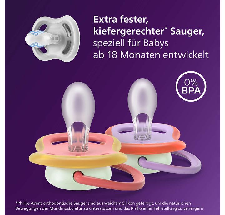 Image du produit Philips Avent Pacifier für die Nacht (2 x, à partir de 18 m.)