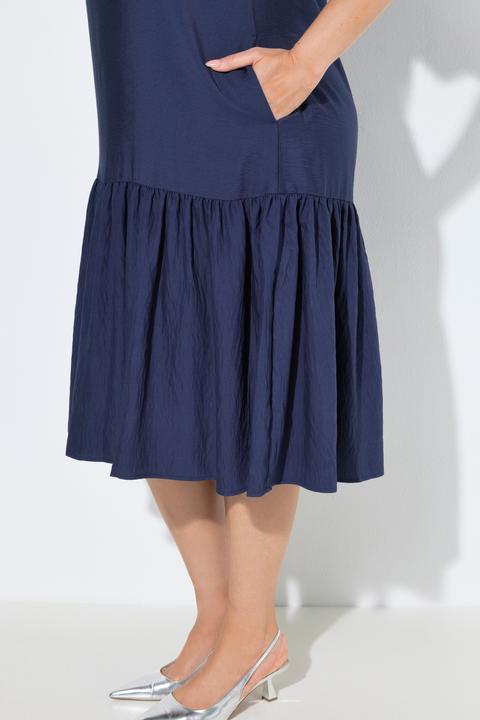 Actual product image Ulla Popken Flounce Panel Short Sleeve Dress (62)