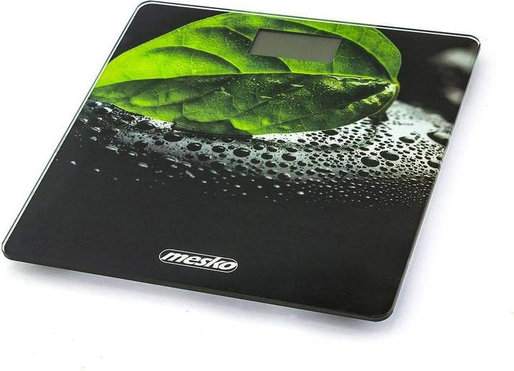 Actual product image Mesko Bathroom scales MS 8149 Maximum weight (capacity) 150 kg, Accuracy 100 g, Black/ green (150 kg)