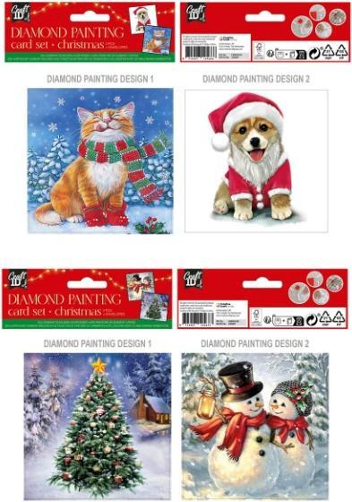 Produktbild Grafix Machen Sie Ihre eigenen Weihnachtskarten mit Diamantmalerei, 2 Stück.