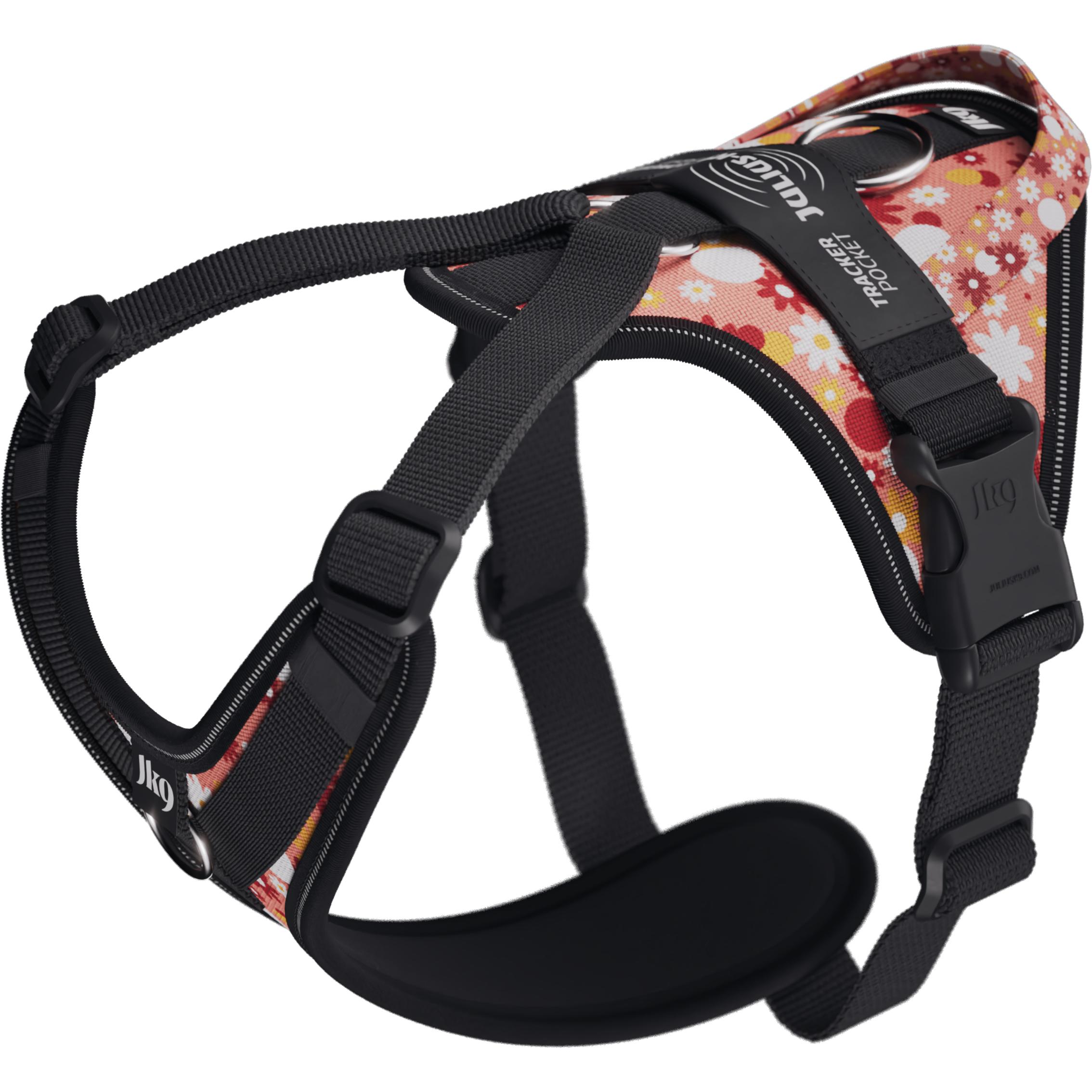 Comparer les prix de Julius-K9 K9 Longwalk light sele w/handle+trackerpocket,Pink flower,S (S, Chien, Général), Collier + laisse