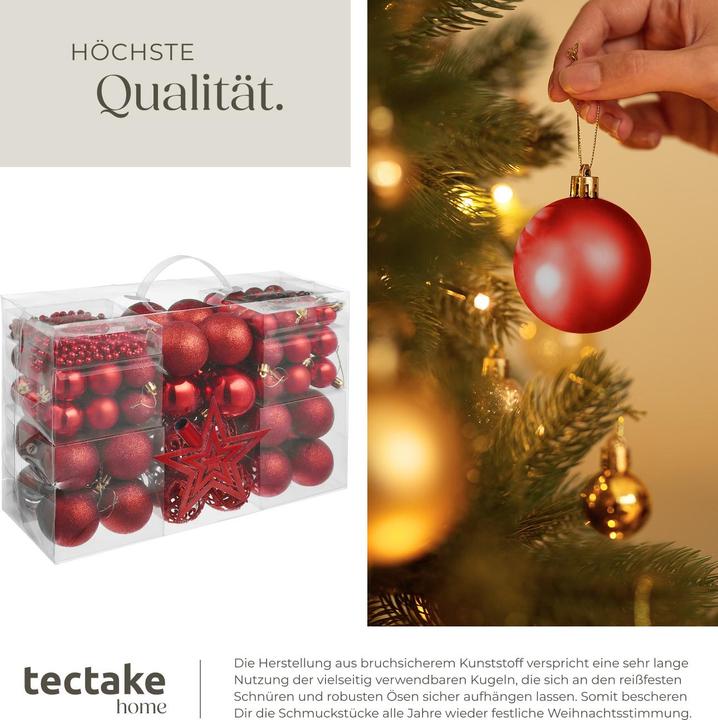 Produktbild tectake Weihnachtskugeln (84 -teilig)