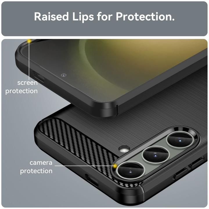 Produktbild Amazon Hülle für Samsung Galaxy S24 Plus 5G Schutz Handy Case Cover Carbon Etuis Bumper (Samsung Galaxy S24+)