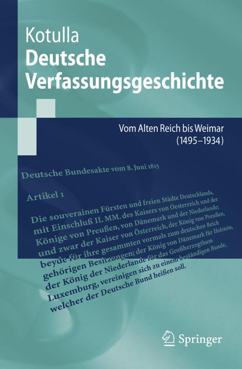 Produktbild Deutsche Verfassungsgeschichte (Deutsch, Michael Kotulla, 2008)