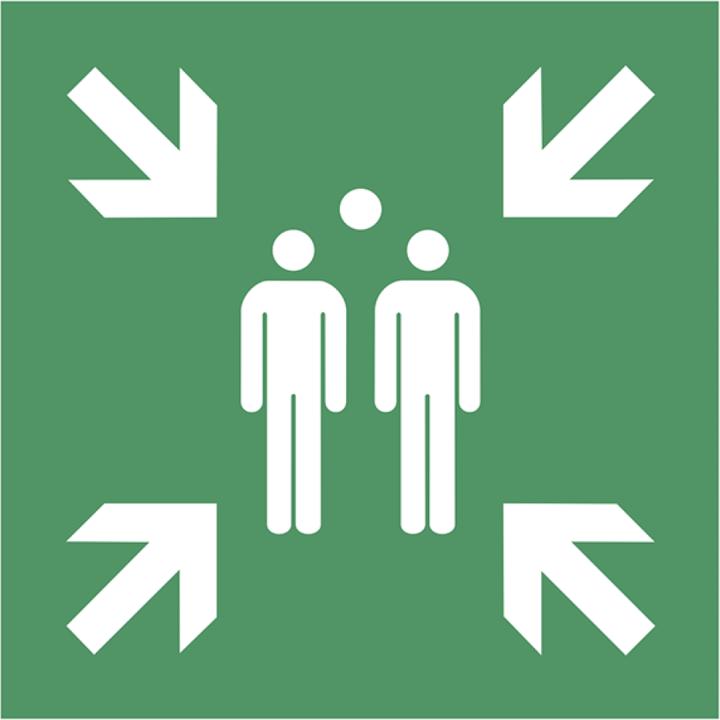 HP Autozubehör Escape sign ASR A1.3/DIN EN ISO 7010 L400xW400 mm Collection point Aluminium