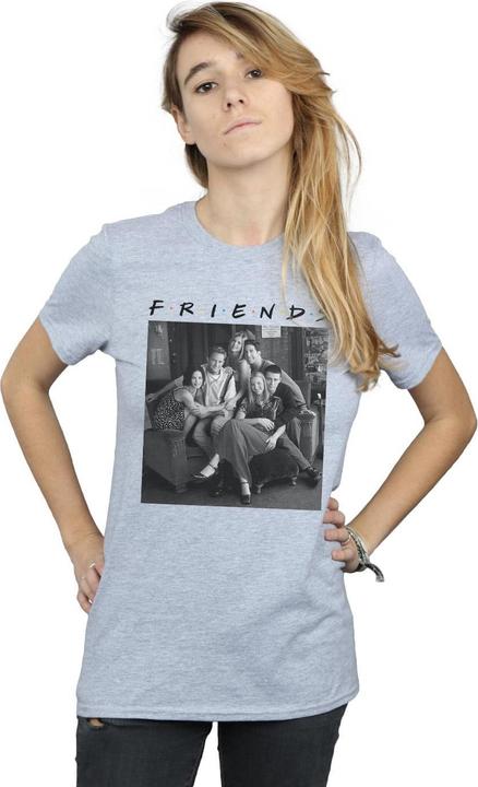 Actual product image Friends Womens/Ladies Black And White Photo Cotton Boyfriend T-Shirt (M)