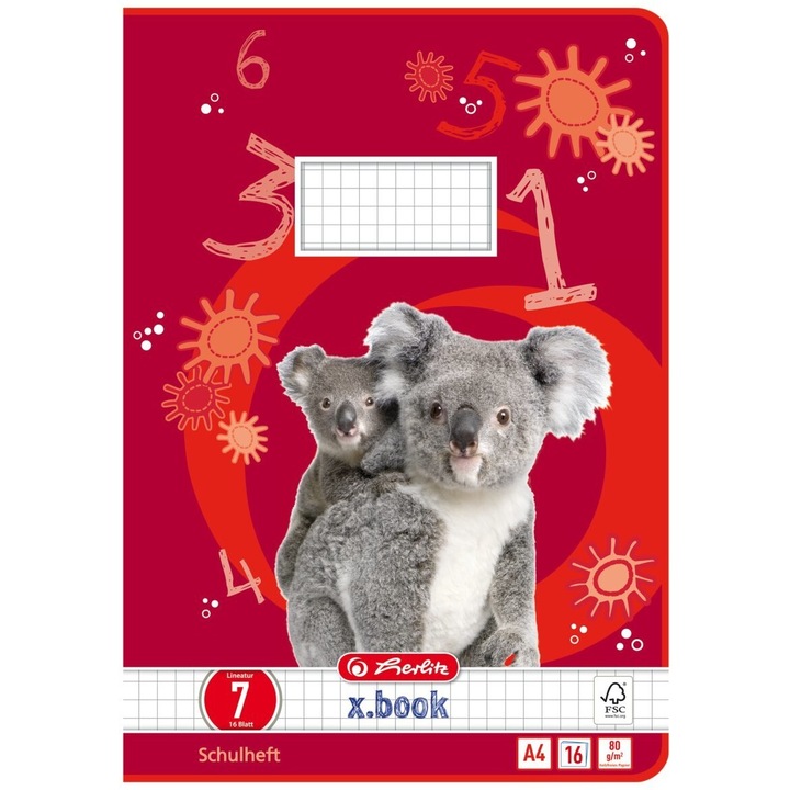 Actual product image Herlitz Exercise book X-Book, DIN A4, ruling 7 (A4, Checked)
