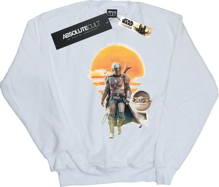 Actual product image Star Wars Mens The Mandalorian Sunset Poster Sweatshirt (XL)