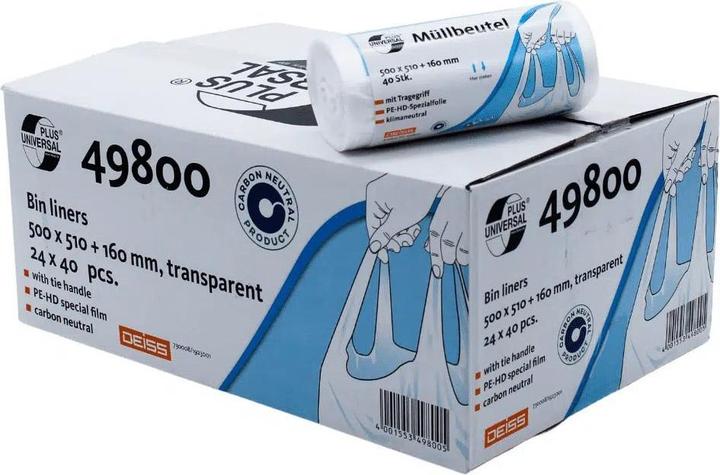 Produktbild Universal Plus Müllbeutel 30,0 l transparent 9 µm, 1 St. (1x, 30 l)