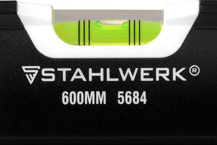 Actual product image Stahlwerk Aluminium magnetic spirit level 600 mm long magnetic 3 vials (60 cm)