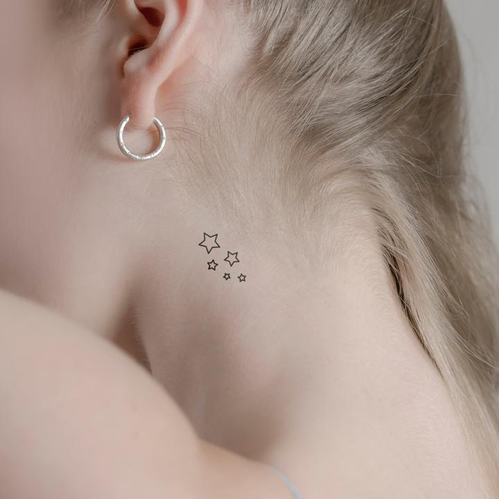 Actual product image minink Temporary tattoo - Five stars