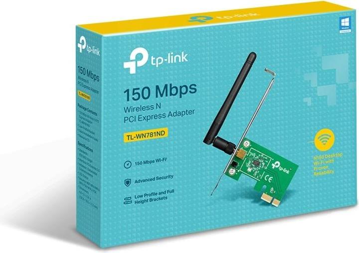 Actual product image TP-Link TL-WN781ND, Wireless N PCI-E Adapter (Mini PCI Express, PCI-E x1, PCIe)