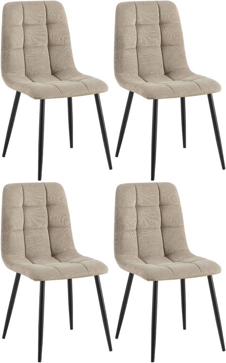 Actual product image CLP 4er Set Esszimmerstuhl Tilde gepolstert mit Rückenlehne bis 150 kg belastbar