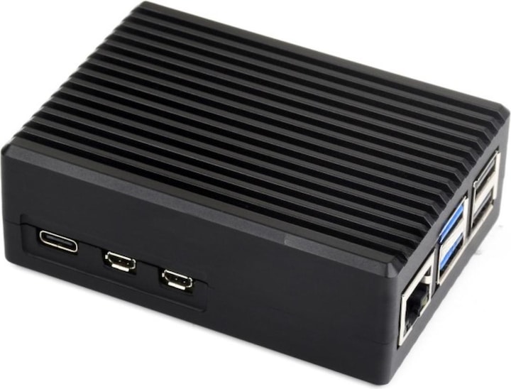 Actual product image WaveShare Raspberry Pi 5 aluminium housing with fan