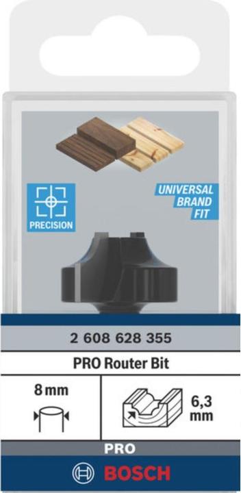 Produktbild Bosch Professional Zubehör Kantenformfräser E, 8 mm, R1 6,3 mm, D 25,4 mm, L 14 mm, G 46 mm